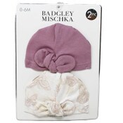 Wholesale - 2pc Knot Hats -Mauve & Butterflies Print C/P 24, UPC: 195010126656
